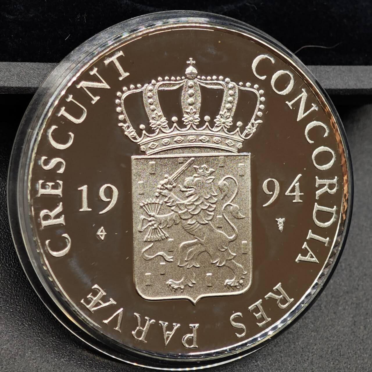 【淘币小摊】实时拍第七百九十五拍   银币套币场   满百包邮可预留二周 每周一统一发货   1994年荷兰1杜卡特精制银币 七省系列-格罗宁根 28.25克873银 发行量1万1千 盒证全