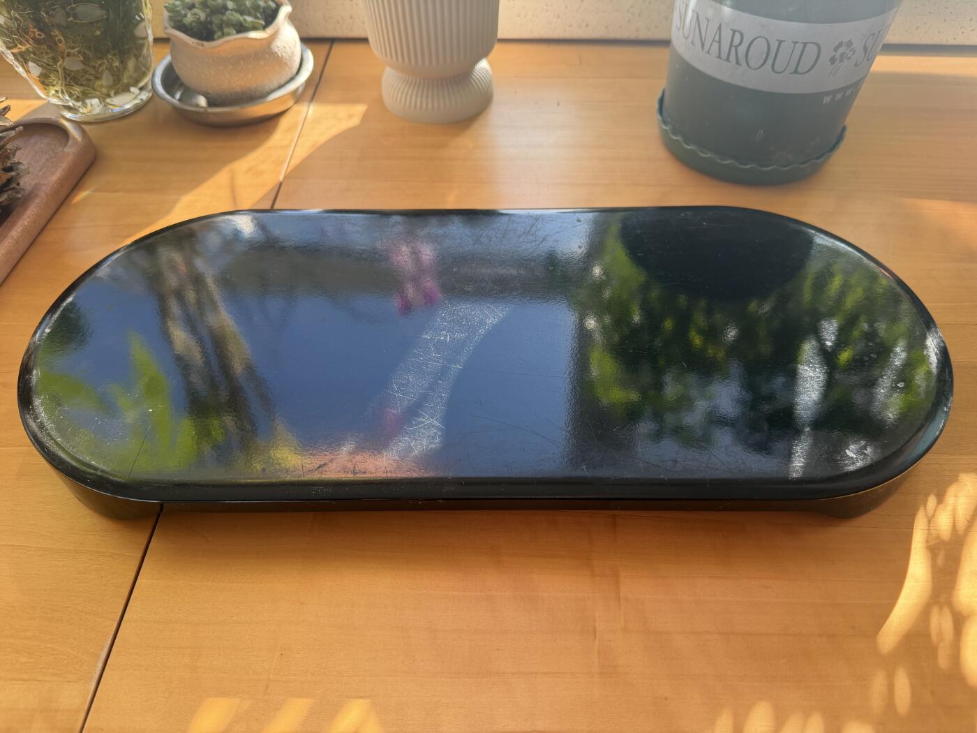 海外回流精品拍卖11.16 日本回流大漆茶盘-尺寸48cmX20cm，尺寸大