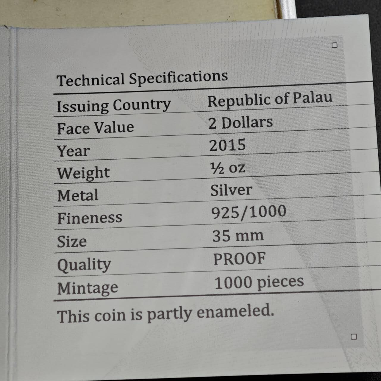 【淘币小摊】实时拍第七百九十五拍   银币套币场   满百包邮可预留二周 每周一统一发货   （稀少）2015年帕劳2元精制彩色银币 圣经故事-约拿和鲸鱼 0.5盎司925银 发行量1千 盒证全
