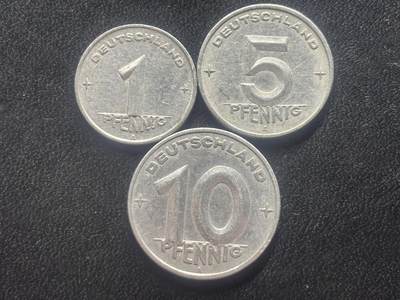 邮泉阁限时拍卖第三十五场 德国硬币专场（硬币在国外。请付邮费6元。） 东德（德意志民主共和国）1950年3枚