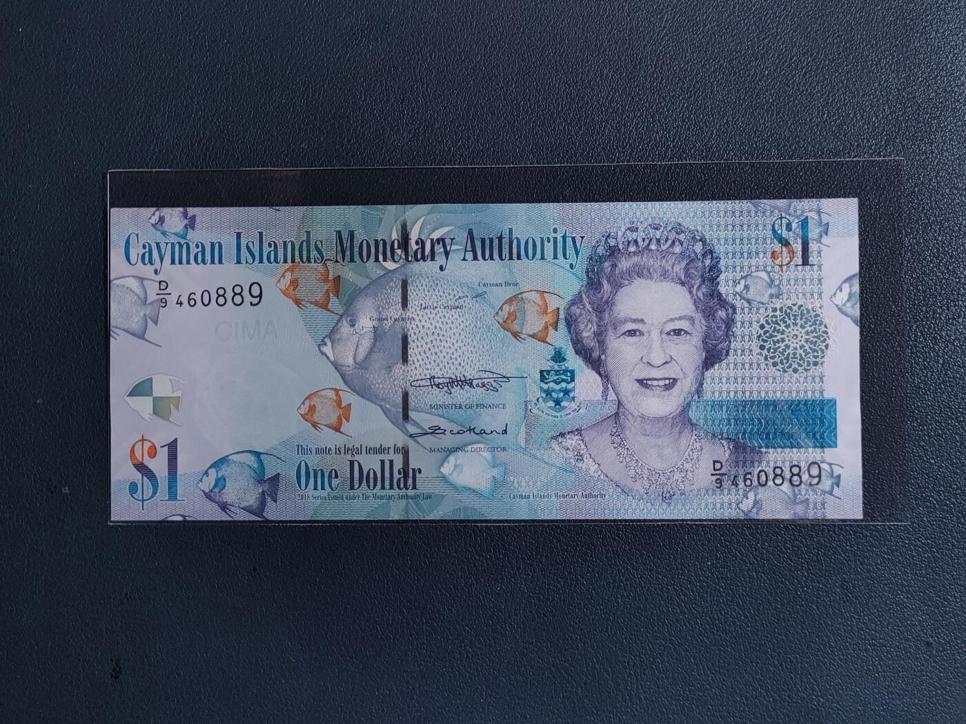 中外各国钞、纪念钞、券专场（第三十三场） 2018年版开曼群岛1元全新纸币 美洲外国钱币