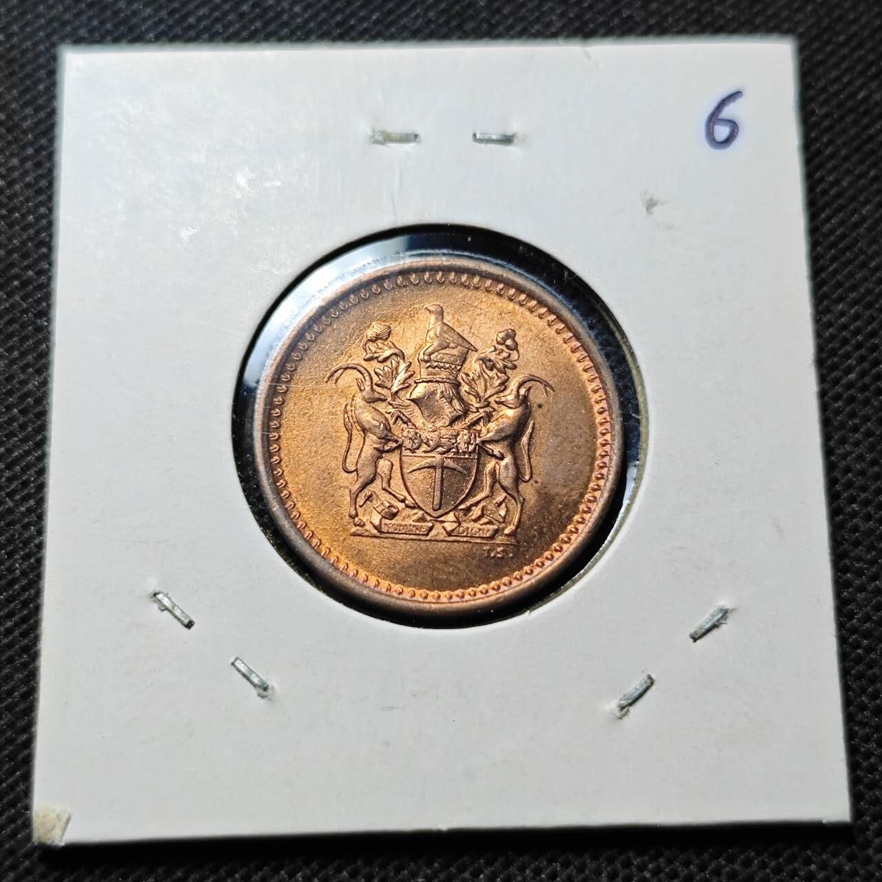 KK钱币收藏小铺  第368场  2月预留时间 周末发货  罗得西亚1分铜币