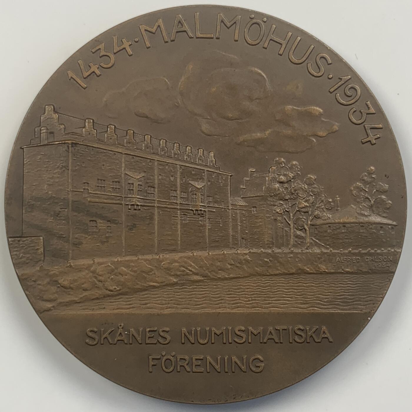 掌中浮雕-藏着的欧洲第041场 1934年瑞典钱币收藏学会铜章，55mm