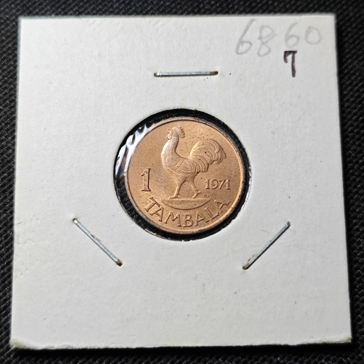 KK钱币收藏小铺  第368场  2月预留时间 周末发货  1971马拉维1坦巴拉 好品