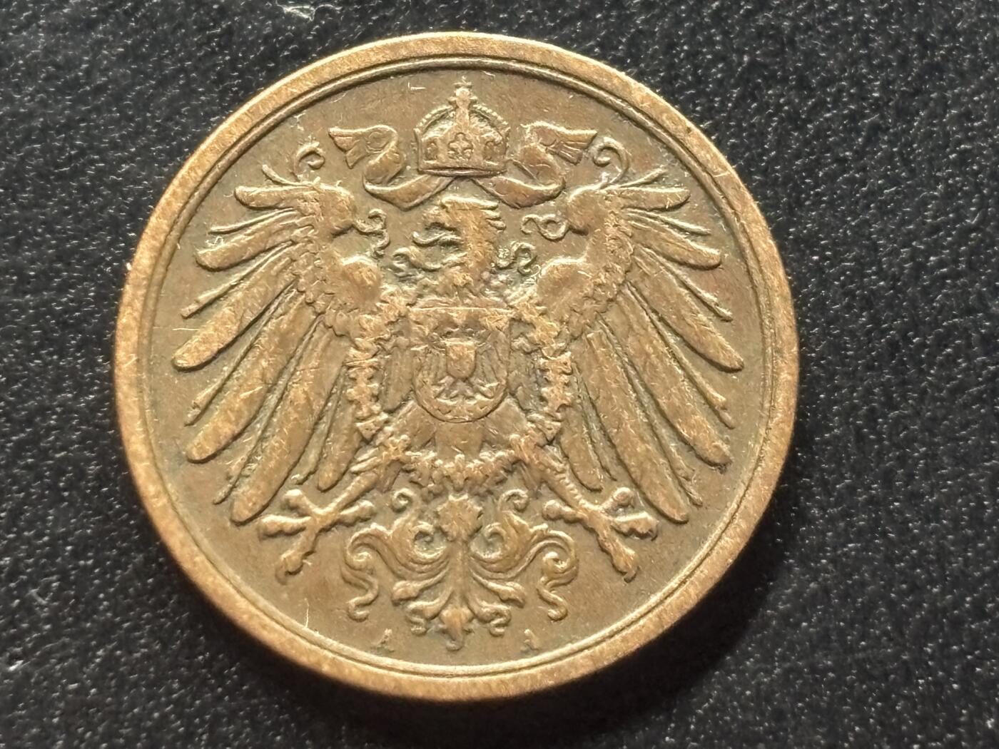 邮泉阁限时拍卖第三十五场 德国硬币专场（硬币在国外。请付邮费6元。） 德意志帝国1912年2芬尼A版