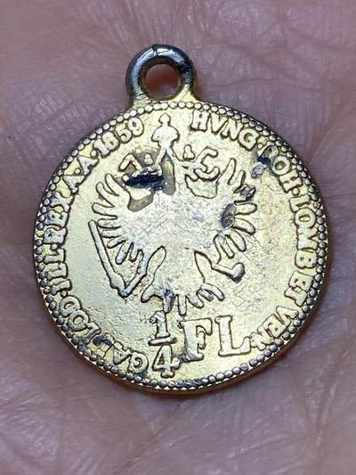 2025年第一百二十七场(总第一百五十三场）外国好品章牌、散币(免佣金) - 奥地利1859年1/4福林代币，重2.27克(哈布斯堡代币)