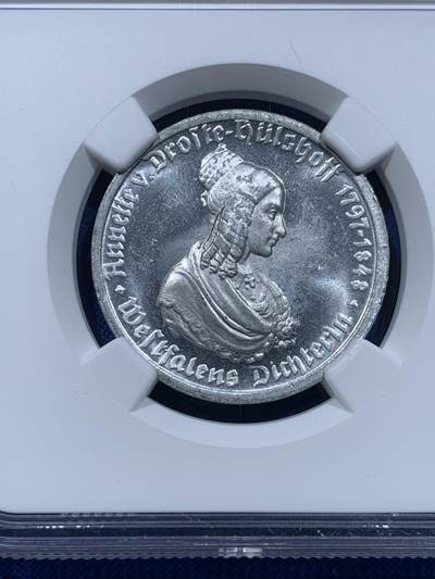 《竞宝斋》第437场 周日，周一2场连拍 （全场包邮） NGC MS63 德紧威斯特法伦1923年50马克铝质马币