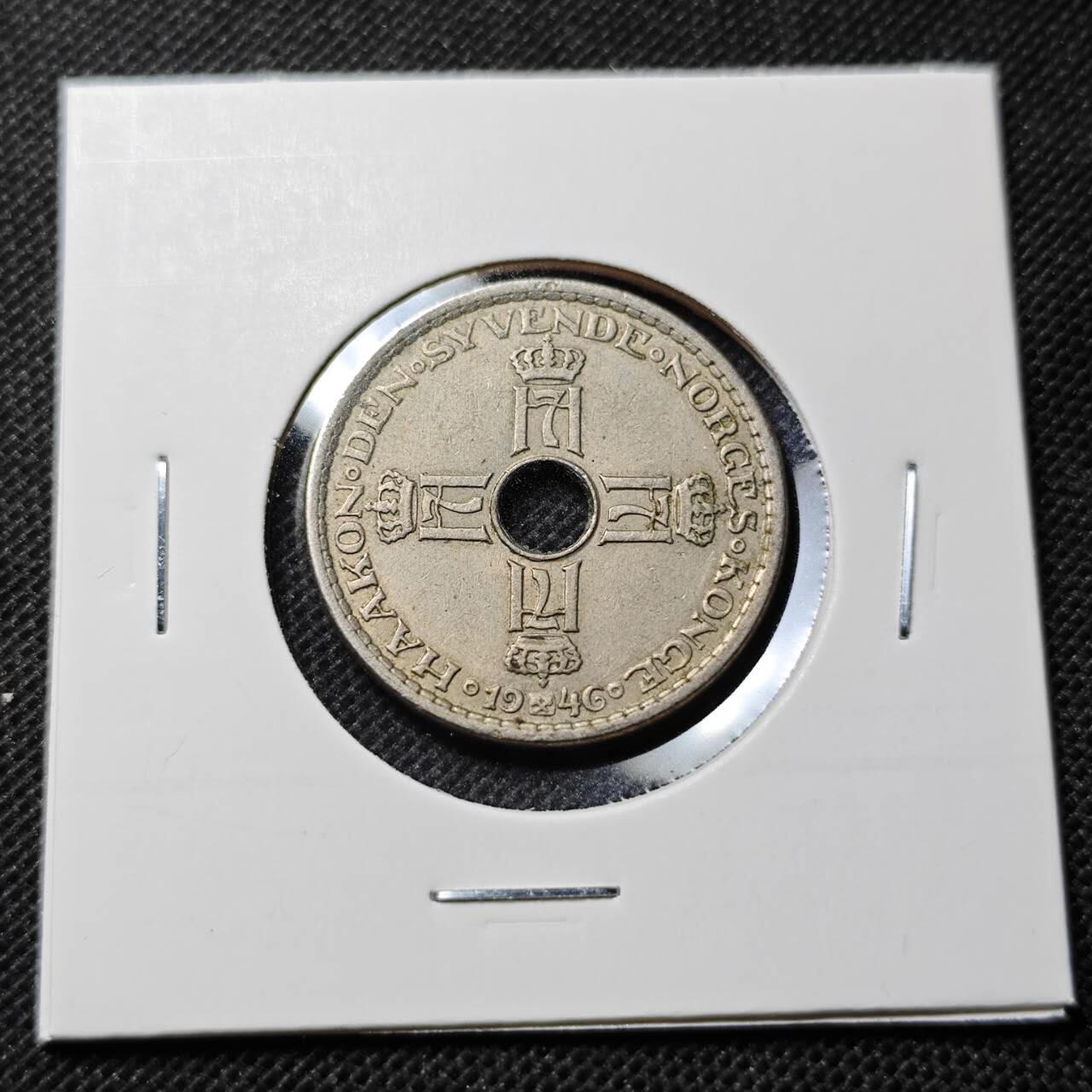 KK钱币收藏小铺  第368场  2月预留时间 周末发货  1946挪威1克朗