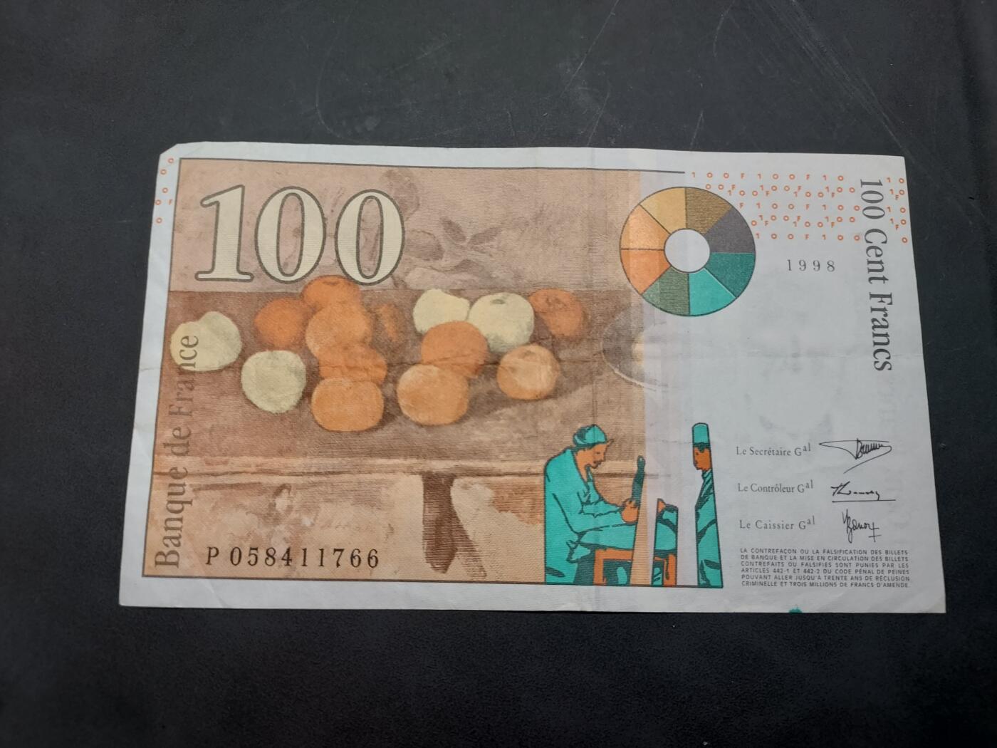 博彦收藏  11月15日 8点 钱币专场 1988 法国100法郎 流通好品