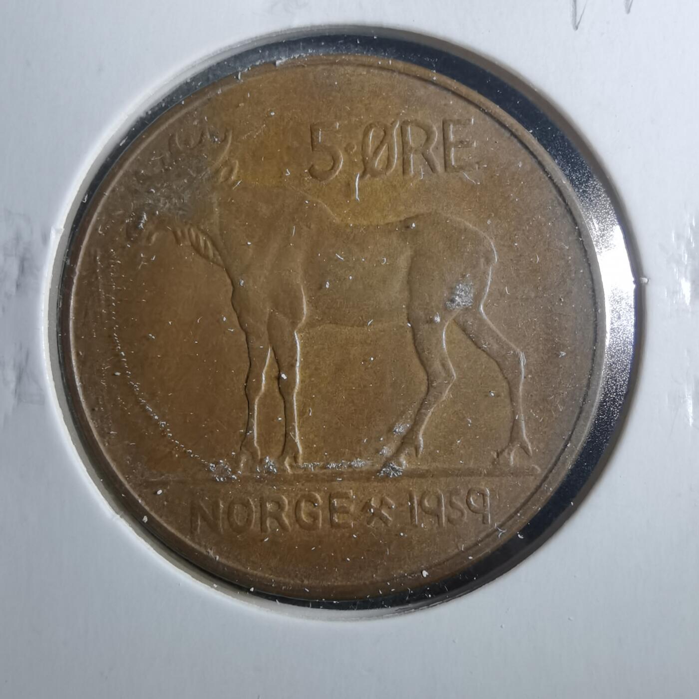 沼泽如烟--第899场 挪威1959年5欧尔