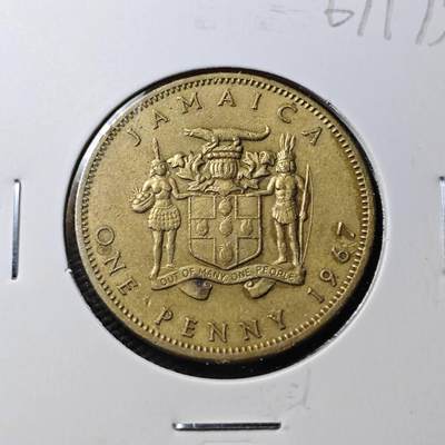 KK钱币收藏小铺  第367场  2月预留时间 周末发货 -  1967牙买加1便士铜币