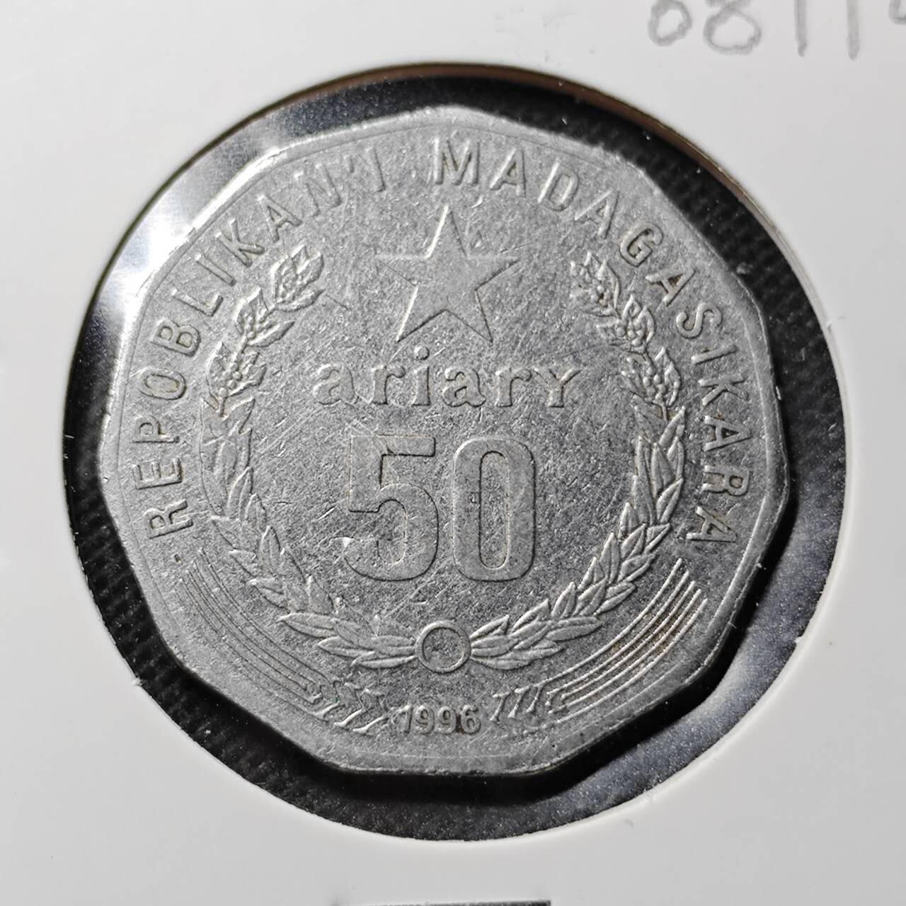 KK钱币收藏小铺  第368场  2月预留时间 周末发货 马达加斯加50阿里亚里 