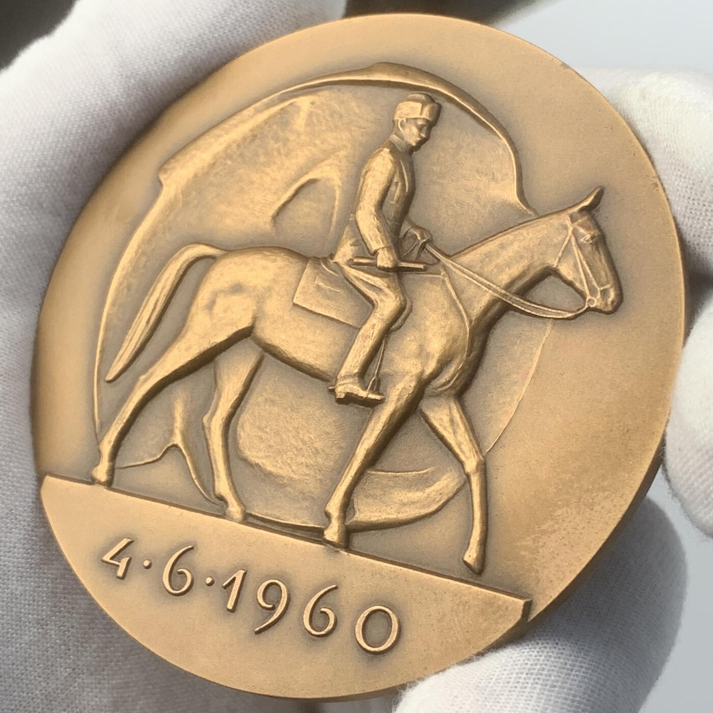 掌中浮雕-藏着的欧洲第041场 1960年芬兰抗苏民族英雄曼纳海姆大铜章，70mm，128g