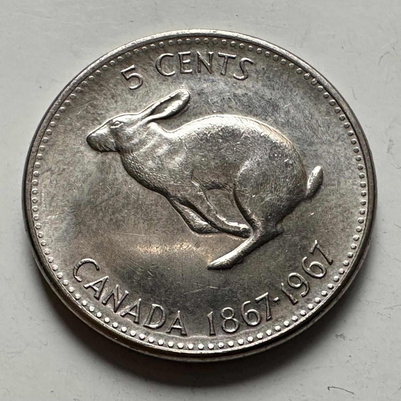 🌹外币初藏🌹🐯2025年第126场  每周二四六晚8️⃣点 接代拍 加拿大1967年五分