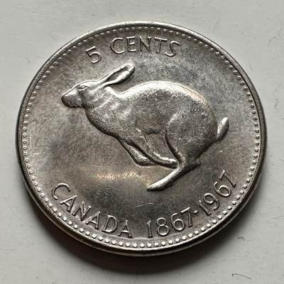 🌹外币初藏🌹🐯2025年第126场  每周二四六晚8️⃣点 接代拍 - 加拿大1967年五分