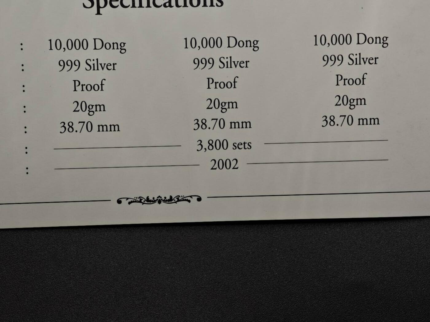 【淘币小摊】实时拍第七百九十五拍   银币套币场   满百包邮可预留二周 每周一统一发货   越南2002年马年生肖彩色精制银币3枚套原盒原证发行量3800套