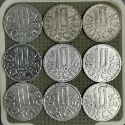 2025年第112场各国散币拍卖（总第112场） - 奥地利10格罗申9枚