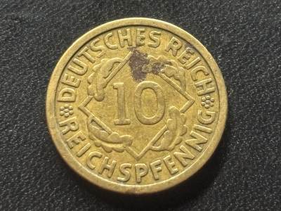 邮泉阁限时拍卖第三十五场 德国硬币专场（硬币在国外。请付邮费6元。） 德国魏玛共和国帝国马克1924年10芬尼E版