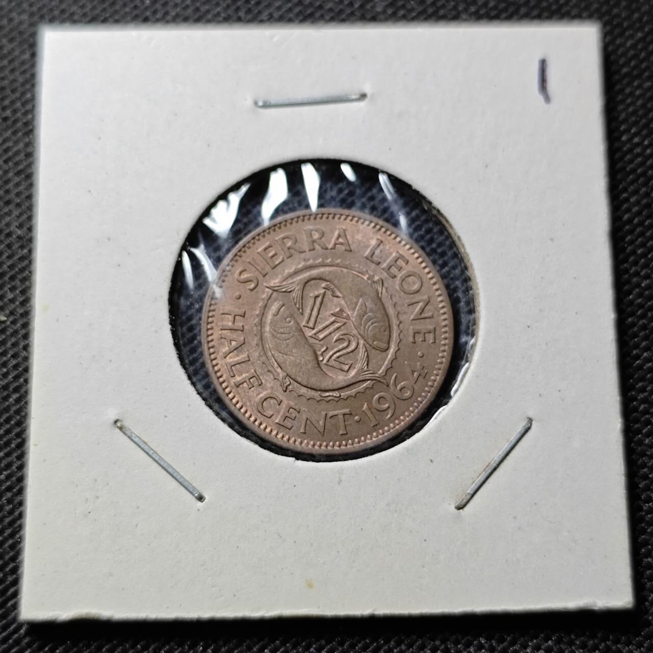 KK钱币收藏小铺  第368场  2月预留时间 周末发货  1964塞拉利昂0.5分铜币