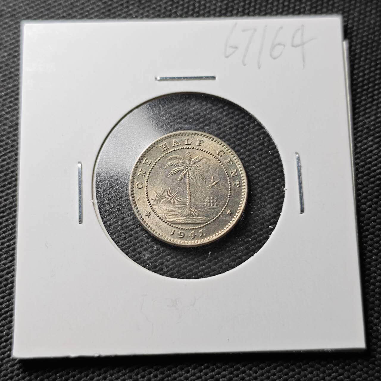 KK钱币收藏小铺  第367场  2月预留时间 周末发货  1941利比里亚1分 好品