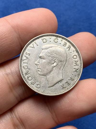 《竞宝斋》第437场 周日，周一2场连拍 （全场包邮） - 英国 1941年 乔治六世版 2先令 银币