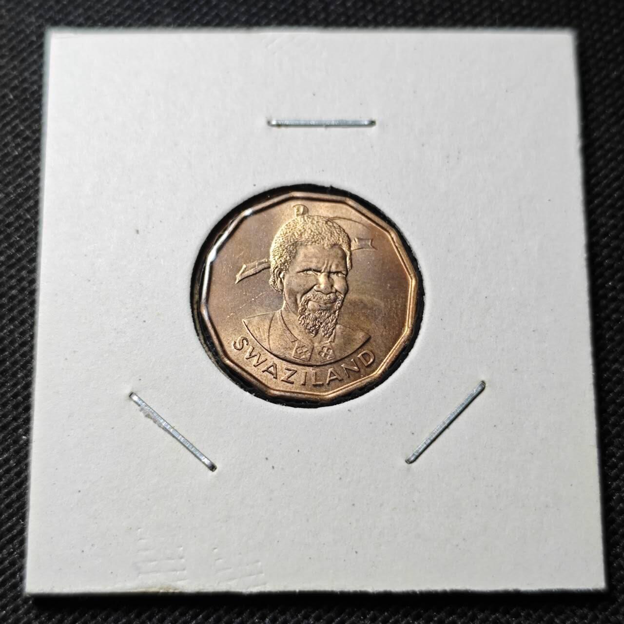 KK钱币收藏小铺  第368场  2月预留时间 周末发货  1974斯威士兰1分铜币 好品