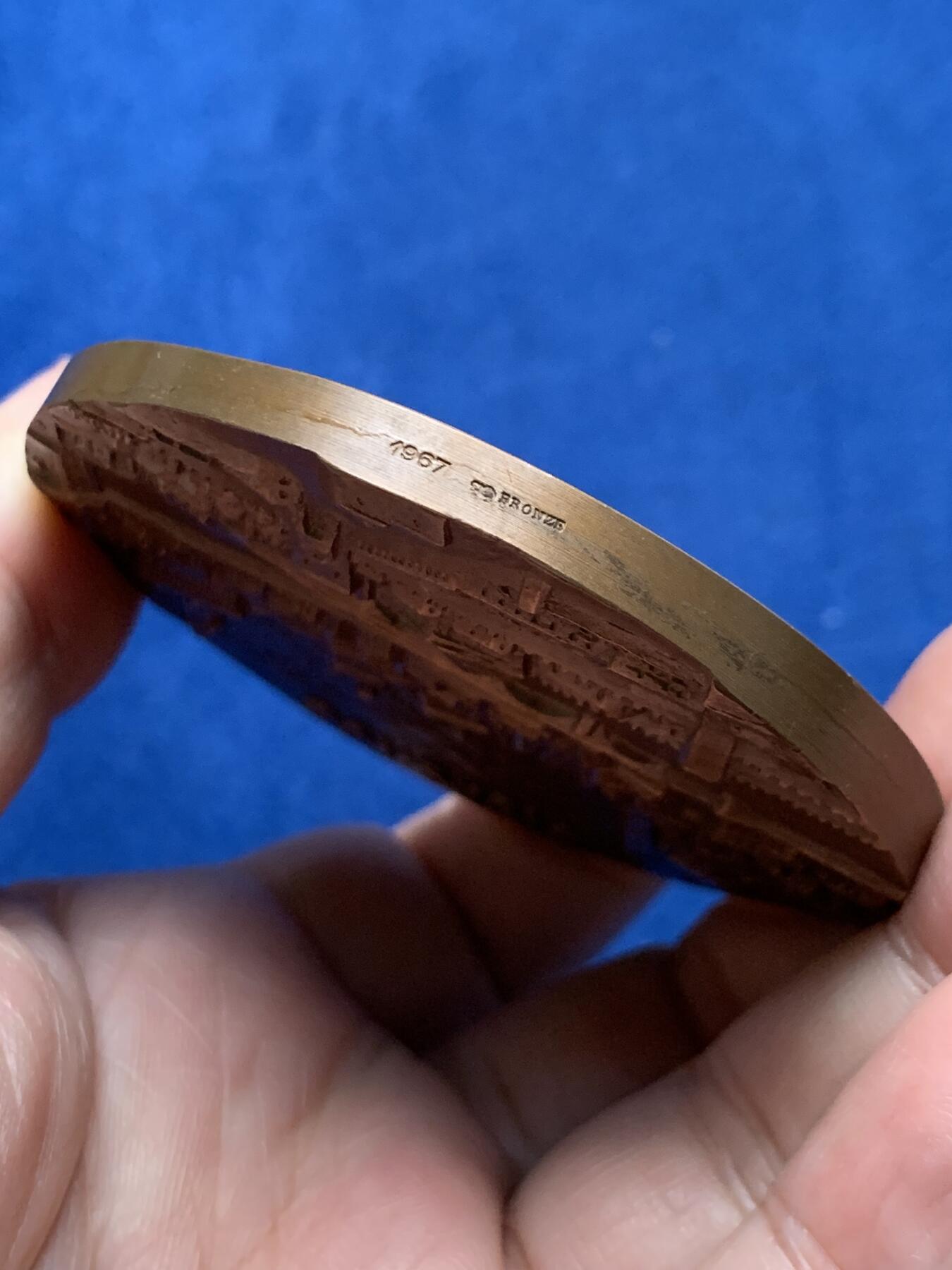 《竞宝斋》第437场 周日，周一2场连拍 （全场包邮） 法国1967年纪念弗拉·菲利普·利比超大铜章 直径67.5毫米 重量184.3克 盒装 文艺复兴时期佛罗伦萨画派的重要人物