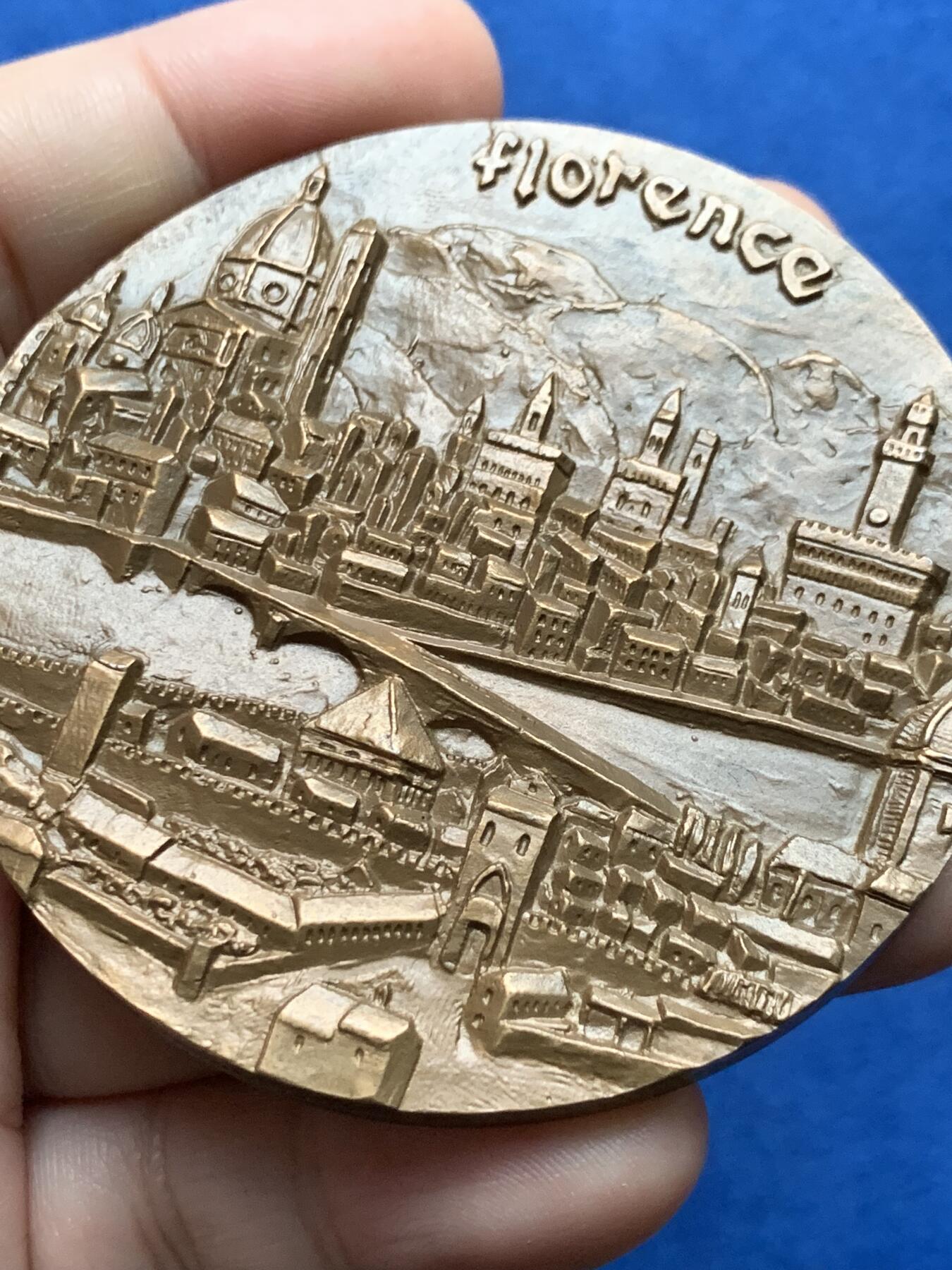 《竞宝斋》第437场 周日，周一2场连拍 （全场包邮） 法国1967年纪念弗拉·菲利普·利比超大铜章 直径67.5毫米 重量184.3克 盒装 文艺复兴时期佛罗伦萨画派的重要人物