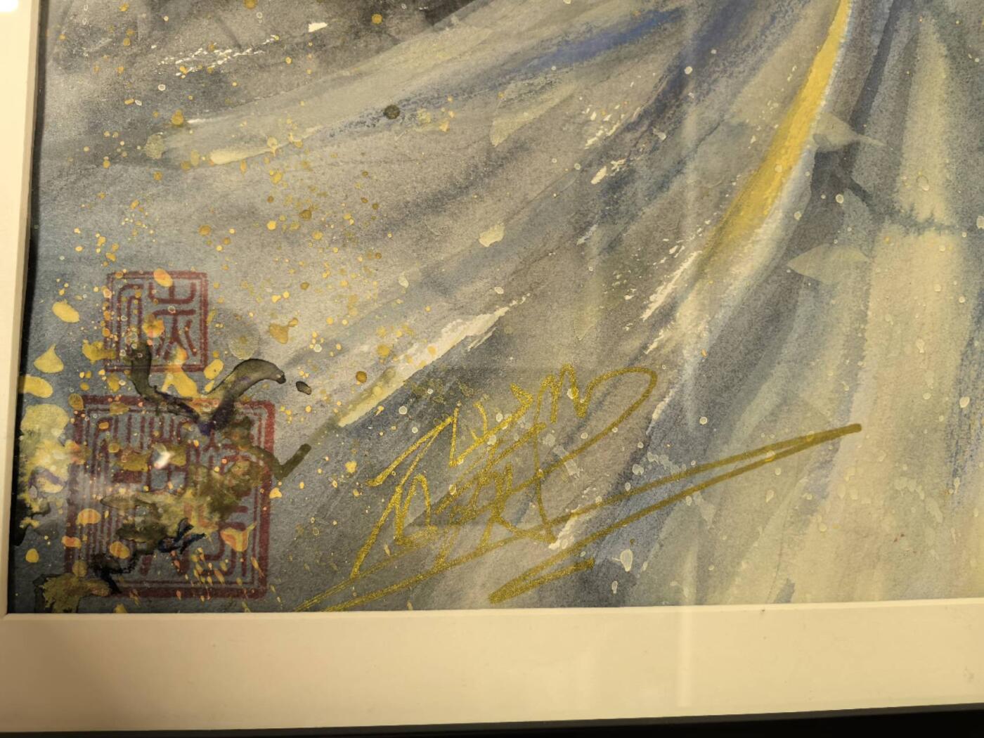 丫丫卡拍第17期（11月18日22点截拍） 【亲签原稿大画】嫦娥《碳的N次方》木框镶嵌，玻璃表面