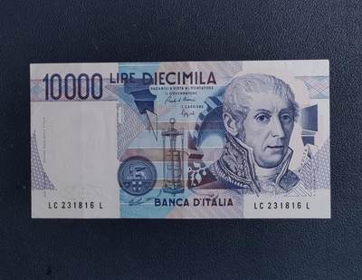 中外各国钞、纪念钞、券专场（第三十三场） - 意大利1984年版10000里拉纸币（政治家：尼科洛·马基雅维利）有折，介意勿拍