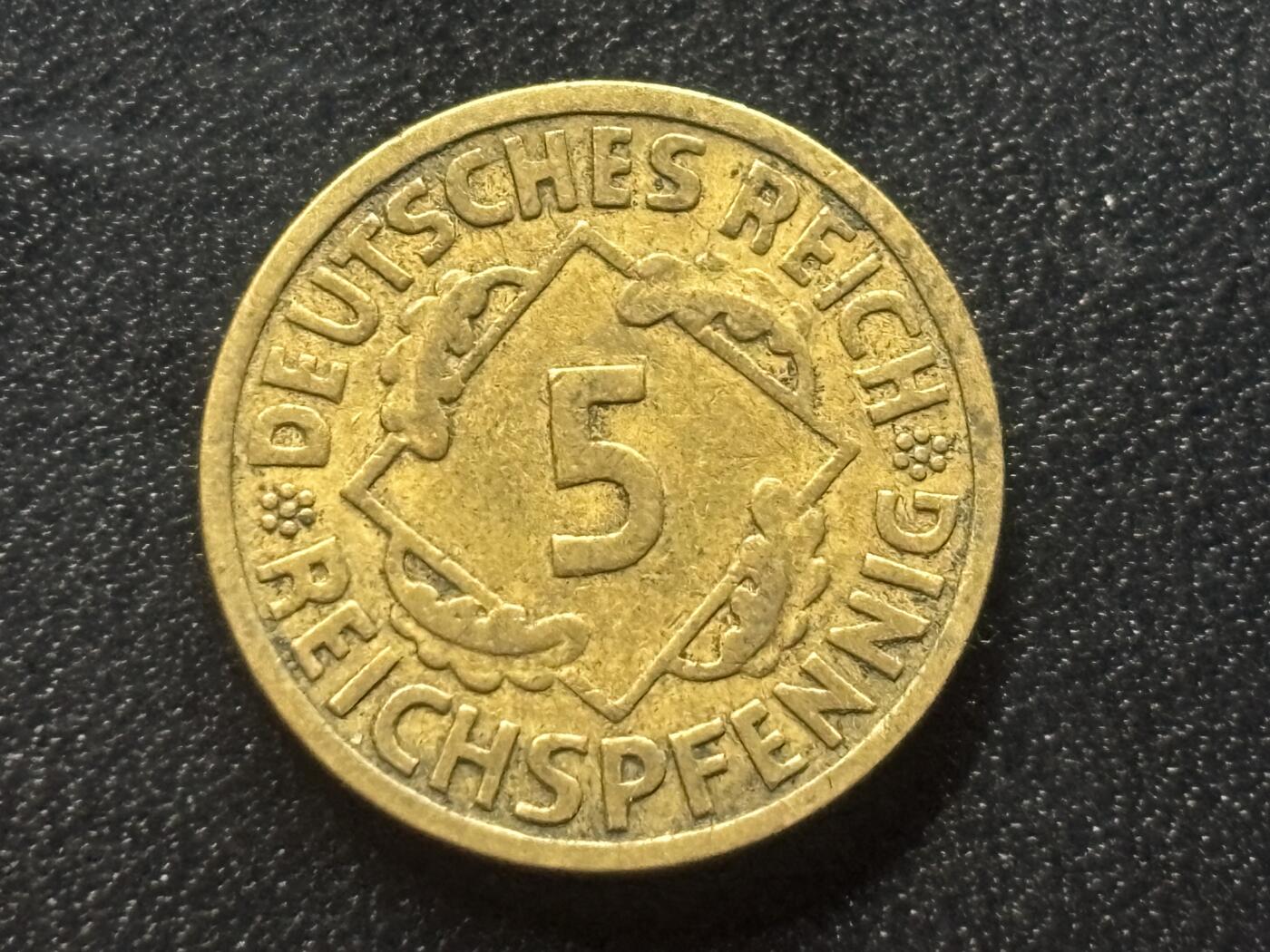 邮泉阁限时拍卖第三十五场 德国硬币专场（硬币在国外。请付邮费6元。） 德国魏玛共和国帝国马克1926年5芬尼A版