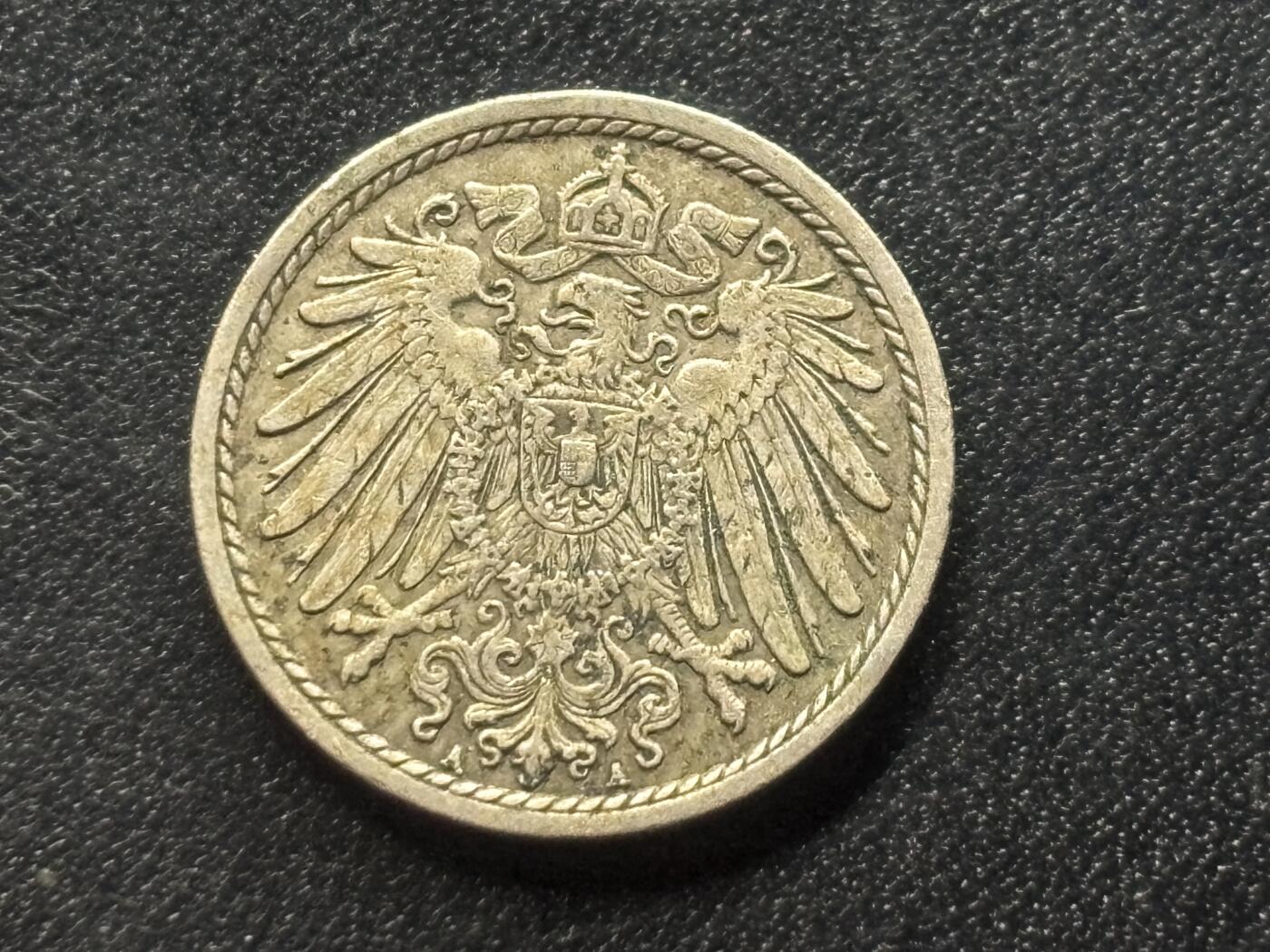 邮泉阁限时拍卖第三十五场 德国硬币专场（硬币在国外。请付邮费6元。） 德意志帝国1892年5芬尼A版