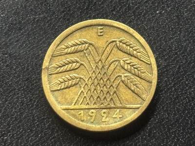 邮泉阁限时拍卖第三十五场 德国硬币专场（硬币在国外。请付邮费6元。） - 德国魏玛共和国帝国马克1924年5芬尼E版