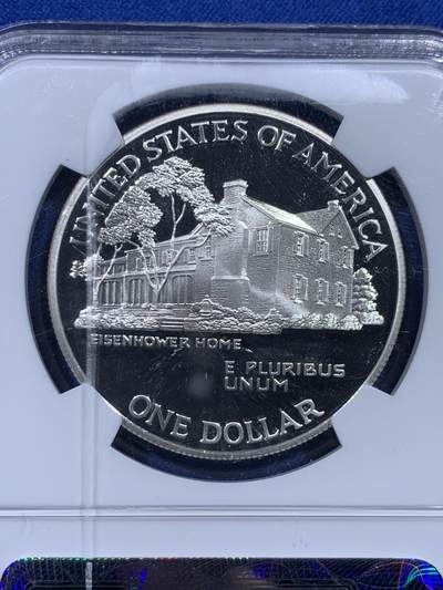 《竞宝斋》第437场 周日，周一2场连拍 （全场包邮） NGC PF69UC 美国1990年艾森豪威尔1美元精制银币