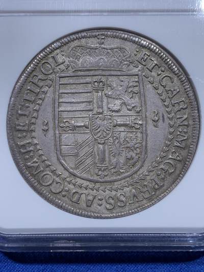 《竞宝斋》第437场 周日，周一2场连拍 （全场包邮） 唯一冠军分 NGC MS64+ 神圣罗马帝国 奥地利 1618年 马克西米利安三世伯爵 泰勒大银币 深打包浆币 400年岁月的沉淀 极好