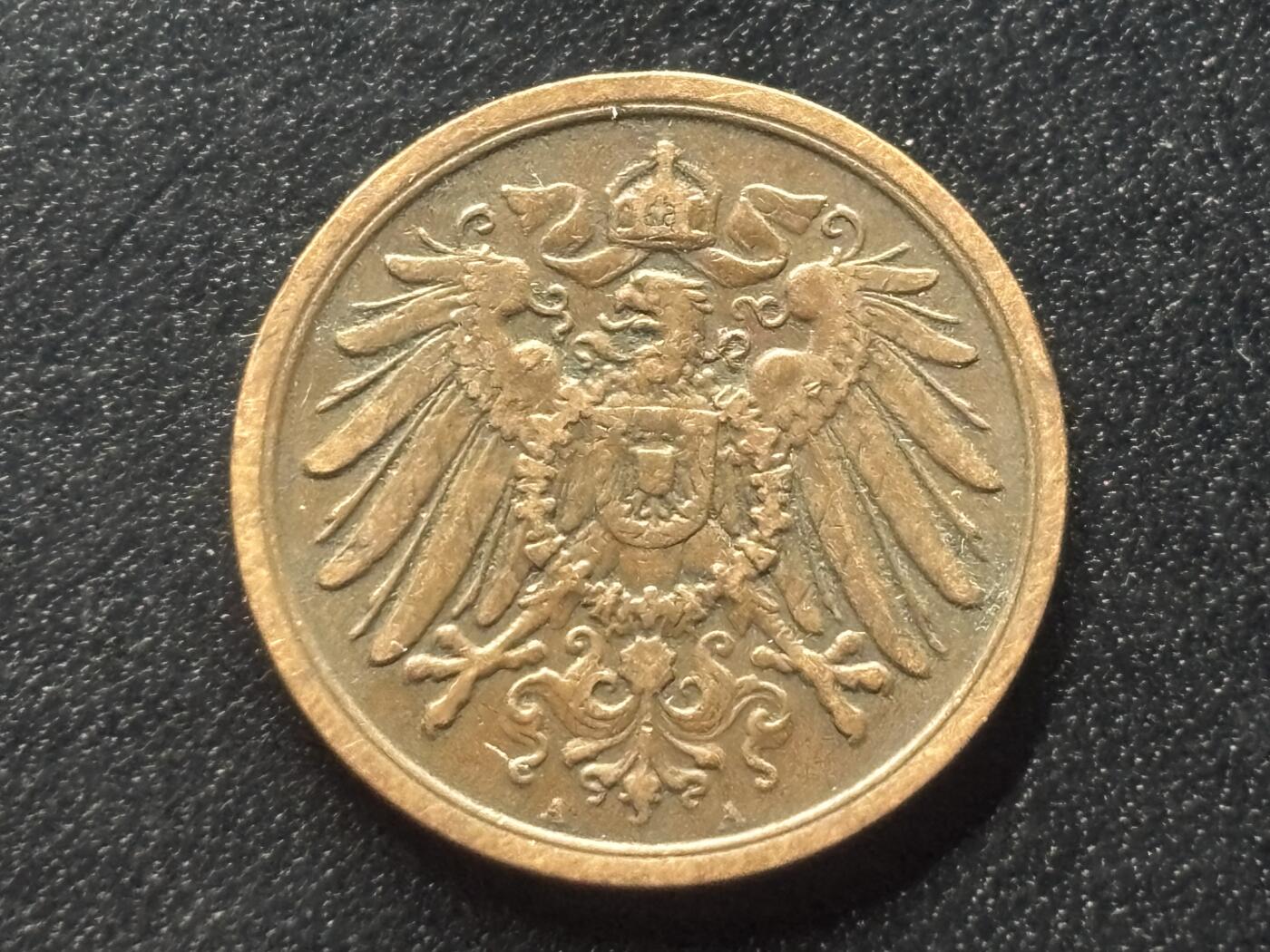 邮泉阁限时拍卖第三十五场 德国硬币专场（硬币在国外。请付邮费6元。） 德意志帝国1911年2芬尼A版