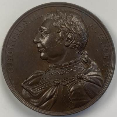 掌中浮雕-藏着的欧洲第041场 - 1820年英王乔治三世逝世纪念章，41mm，目录编号BHM997