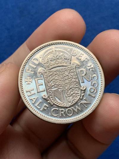 《竞宝斋》第437场 周日，周一2场连拍 （全场包邮） - 英国1953年伊丽莎白二世加冕首年精制半克朗