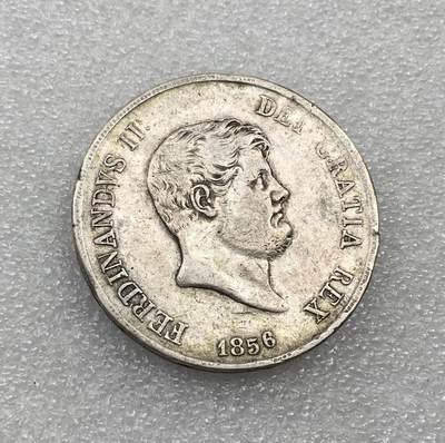 世界钱币专场拍卖 每周二开拍 - 1856年意大利那不斯西西里国王120G流通银币