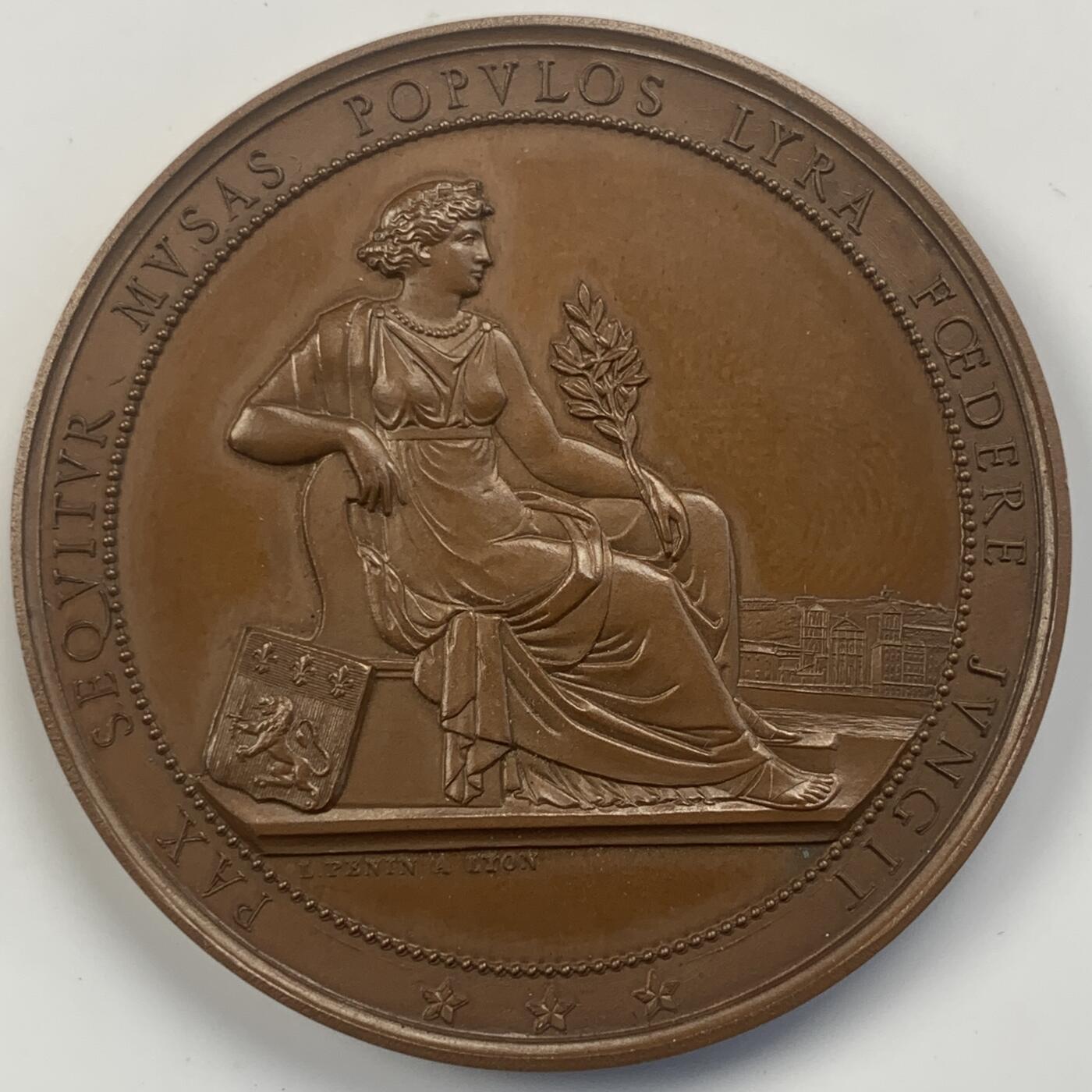 掌中浮雕-藏着的欧洲第041场 1864年5月22日里昂音乐比赛奖牌，40.5mm