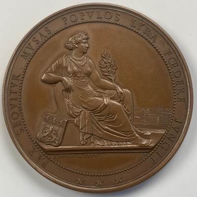 掌中浮雕-藏着的欧洲第041场 - 1864年5月22日里昂音乐比赛奖牌，40.5mm