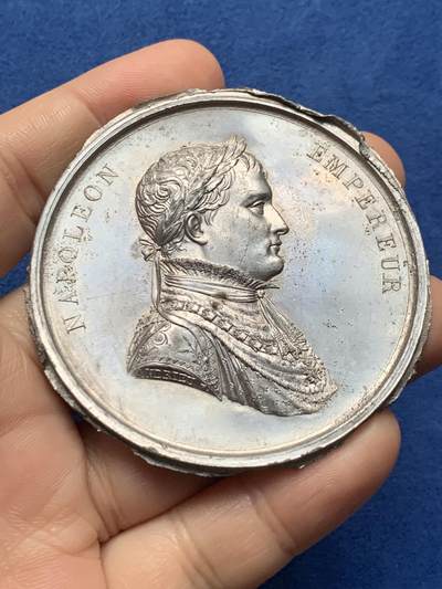 《竞宝斋》第437场 周日，周一2场连拍 （全场包邮） - 法国拿破仑锡章 61mm 24.55克 有轻微不平 细节见图