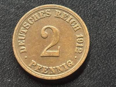 邮泉阁限时拍卖第三十五场 德国硬币专场（硬币在国外。请付邮费6元。） - 德意志帝国1912年2芬尼A版