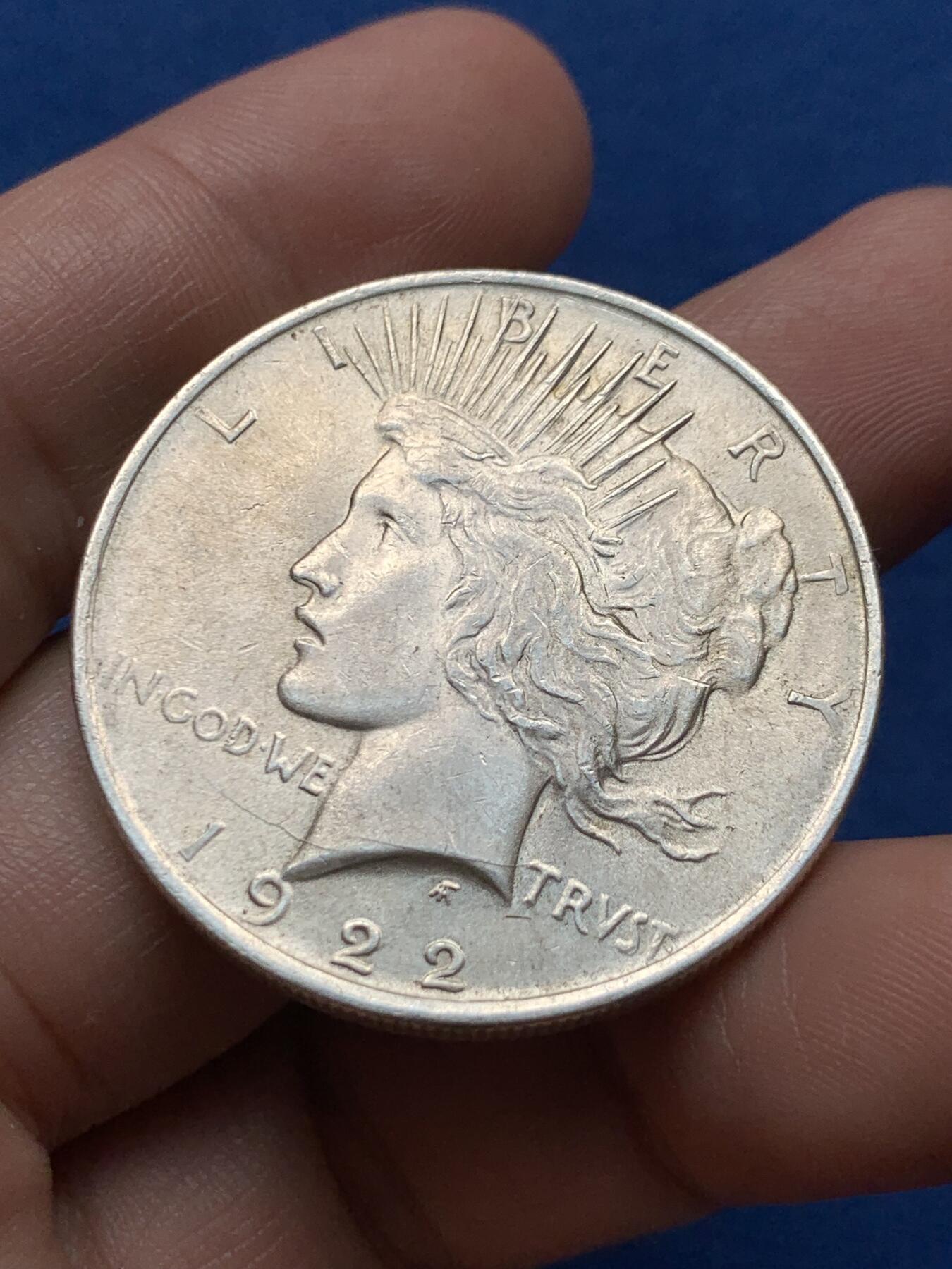 《竞宝斋》第437场 周日，周一2场连拍 （全场包邮） 美国1922年和平1美元银币