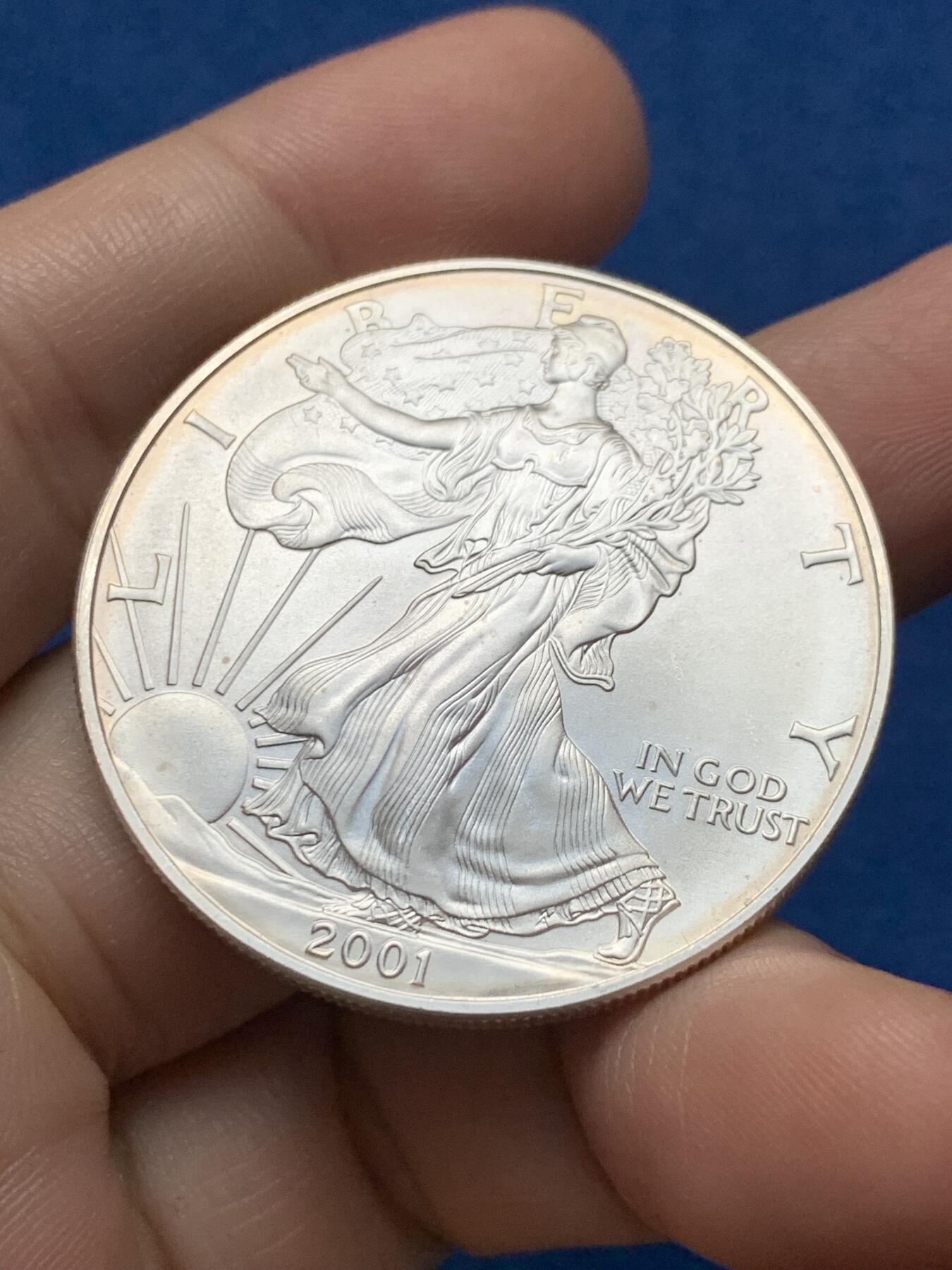 《竞宝斋》第437场 周日，周一2场连拍 （全场包邮） 美国2001年行走女神银币