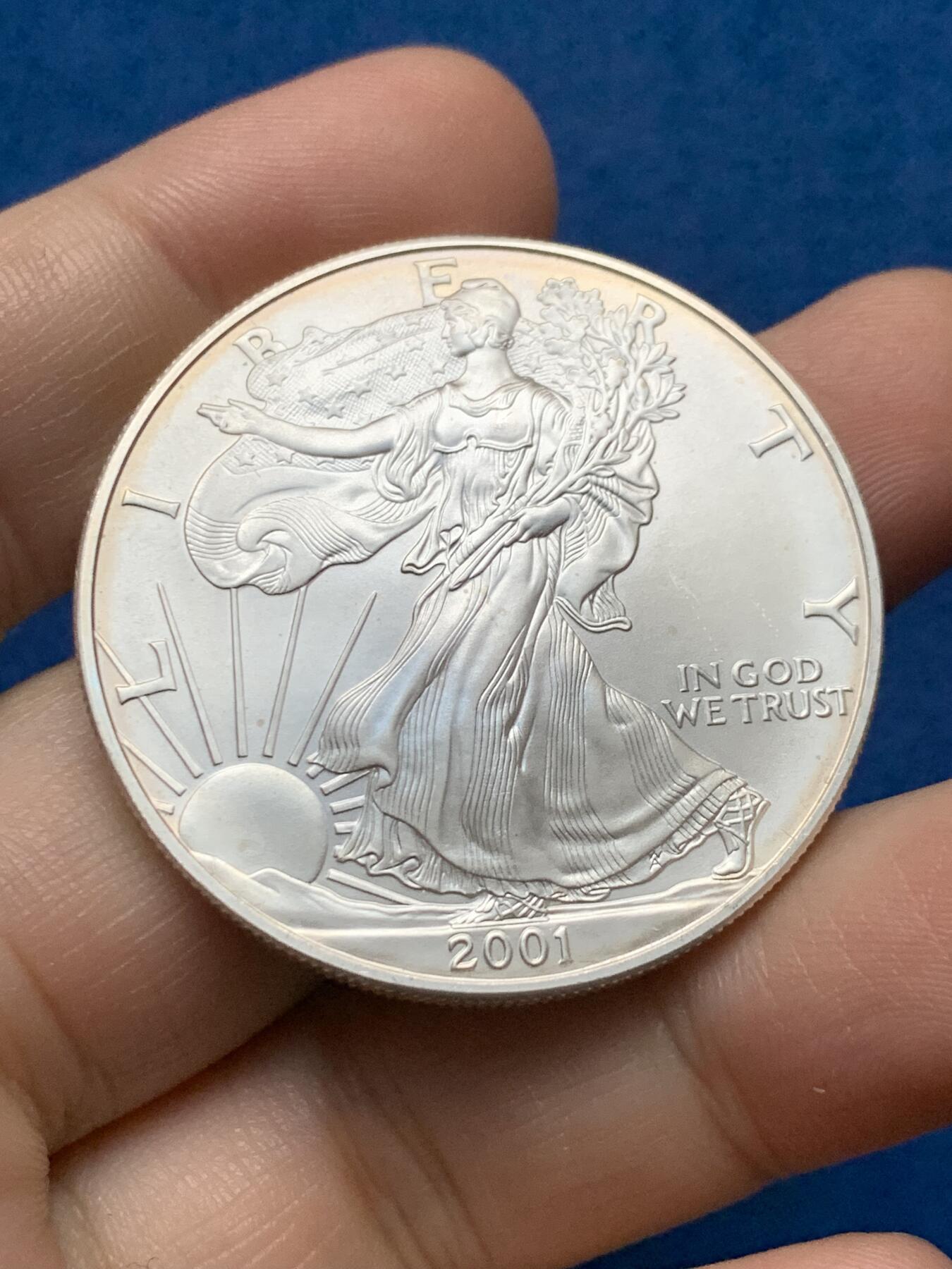 《竞宝斋》第437场 周日，周一2场连拍 （全场包邮） 美国2001年行走女神银币