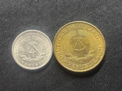 邮泉阁限时拍卖第三十五场 德国硬币专场（硬币在国外。请付邮费6元。） 东德（德意志民主共和国）1984年2枚