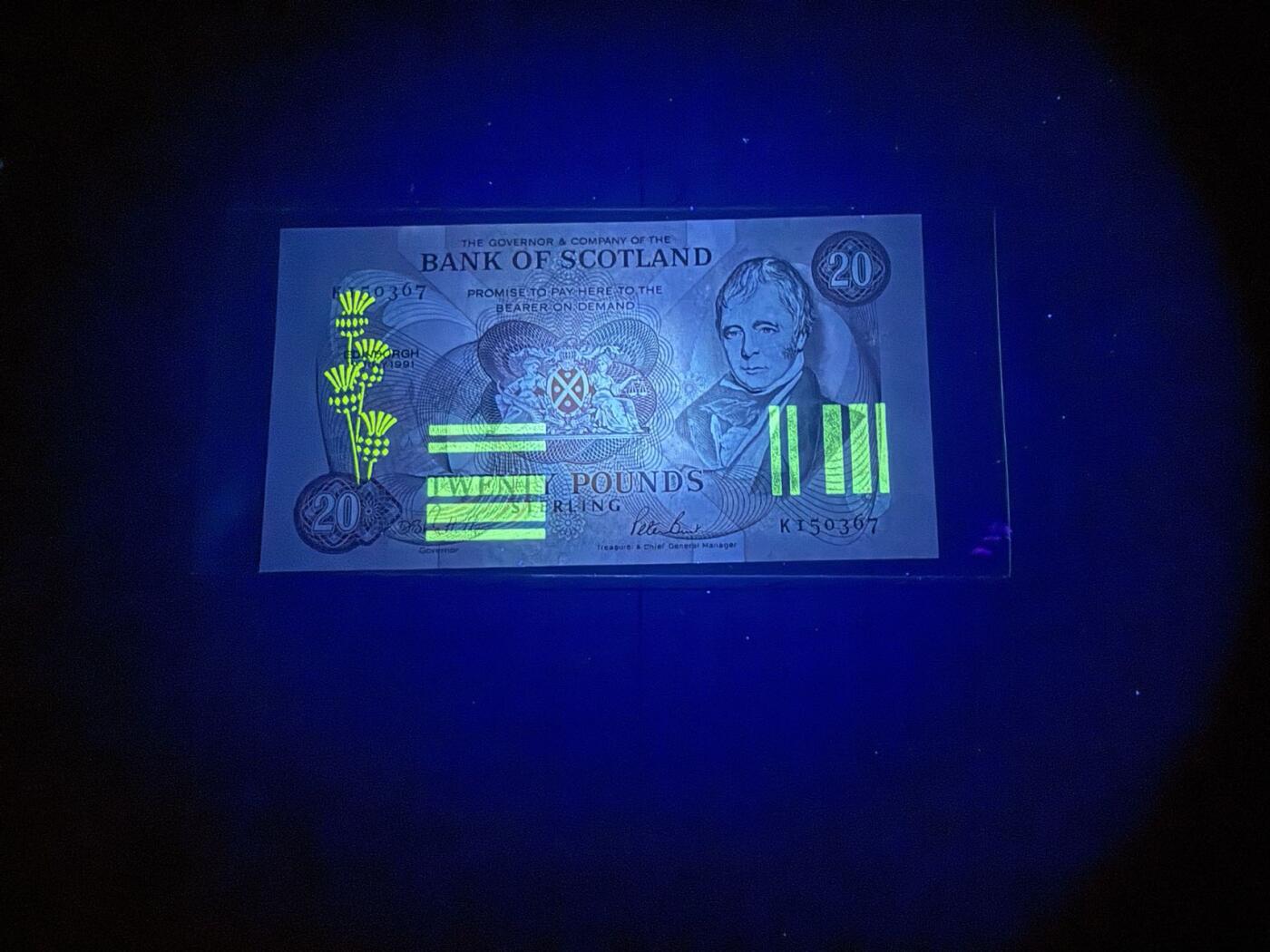 【炜奕收藏】，第五十期 1991年苏格兰银行20镑，UNC品相