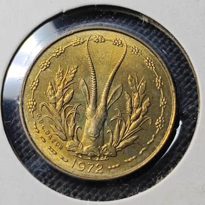 KK钱币收藏小铺  第368场  2月预留时间 周末发货 -  1972西非5法郎