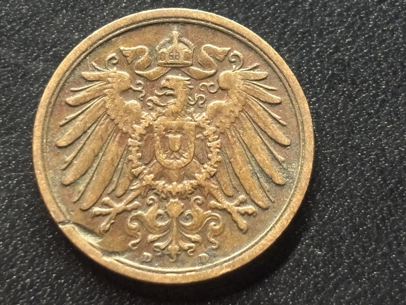 邮泉阁限时拍卖第三十五场 德国硬币专场（硬币在国外。请付邮费6元。） 德意志帝国1912年2芬尼D版